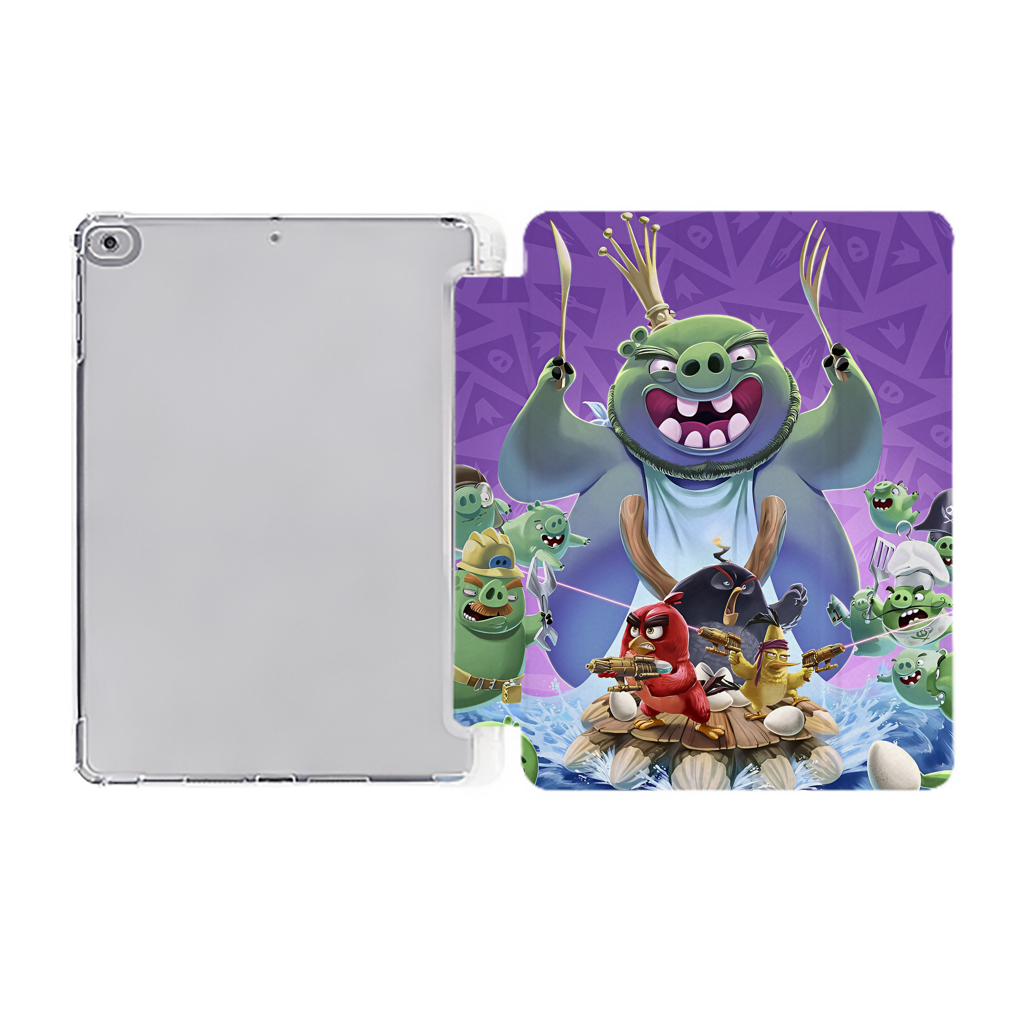 （画像用） Angry Birds アングリーバード IPad ケース ペン収納付き 三つ折りスタンド PUレザー×シリコン 対応機種9.5/10.5/10.9インチ
